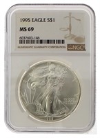 1995 MS69 American Eagle Silver Dollar *Key