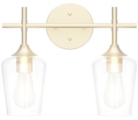 Ralbay Gold 2-Lights Bathroom Fixture  Glass