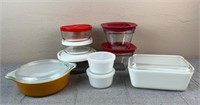 Lot of Vintage Pyrex and Glass Tupperware
