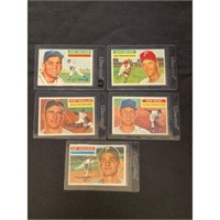 (5) Crease Free 1956 Topps Baseball Cards