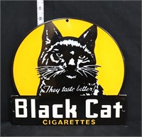 Metal retro porcelain Black Cat Cigarettes sign