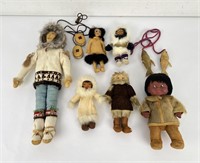 Group of Alaskan Inuit Eskimo Dolls