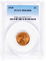 Coin 1928 Lincoln Cent PCGS MS64RB