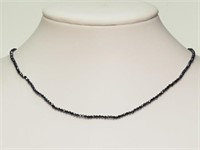 Black Spinel Necklace with Sterling Silver Clasp