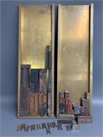 Early Brass Printers Block Trays and Blocks