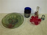 5pc Vintage Art Glass Favril Vase