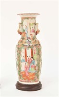 CHINESE FAMILLE ROSE VASE W/ STAND