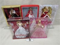 (5) HOLIDAY BARBIE'S: