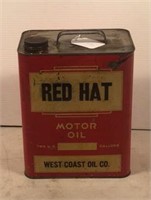 Red hat motor oil can