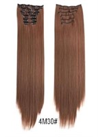 SM44444 Brown Clip in Hair Extensions
