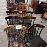 group of 10 older chairs