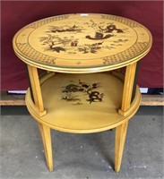 Beautiful Vintage Asian Style Table, Glass Top