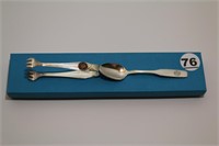 Rotary Silver Spoon and Pickle Fork