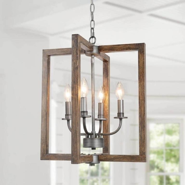 Modern Farmhouse 4-Light Chandelier.