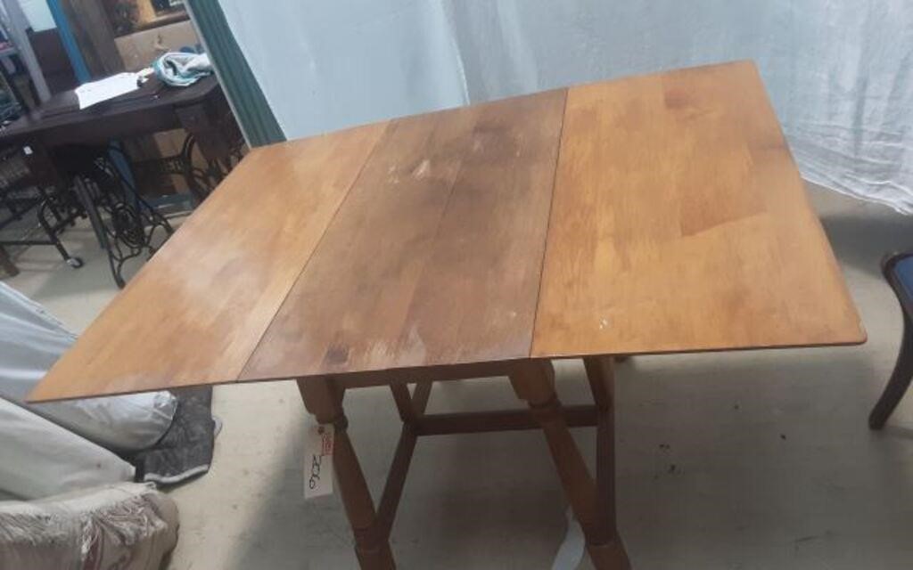 Antique Drop-Leaf Wooden Table
