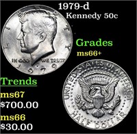 1979-d Kennedy Half Dollar 50c Grades GEM++ Unc