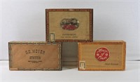 3 Vintage Cigar Boxes