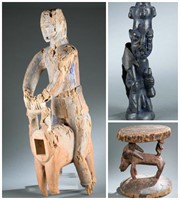 3 Yoruba sculptures. 20th century.
