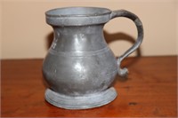 Antique Pewter Pint Tankard Marked Imperial