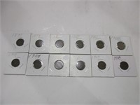 12 Indian head pennies 1897-1908 complete order