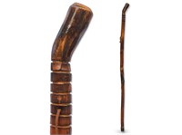 RMS Natural Wood Walking Stick (Grooved Handle 48"