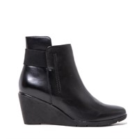 New Blondo LILYAS WEDGE ANKLE BOOT BLACK LEATHER 9