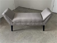 Grey & Silver Studded Fainting Chaise Lounge