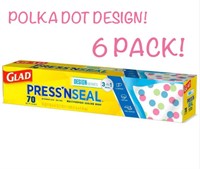 6 PACK Glad Press'n Seal, Printed Plastic Wrap