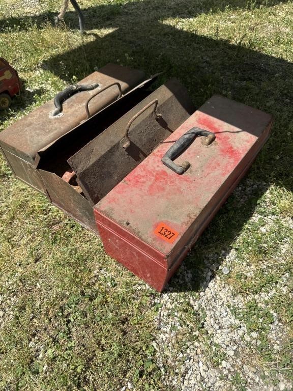 (3) metal toolboxes