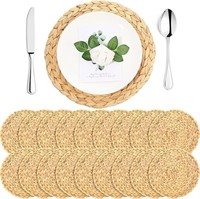 18 Pack Rattan Wicker Placemats