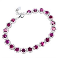 Natural Rhodolite Garnet Bracelet