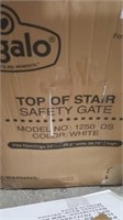 Top of stair safety gate White