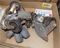 BOX LOT OF  CASTERS AND ROLLERS