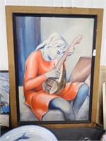 0/C GIRL W/ INSTRUMENT BY MARCHE 31x41