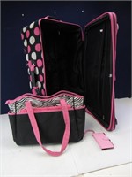 (3) Pink Suitcase/Tote/Phone Wallet