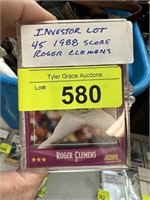 QTY 45 1988 SCORE ROGER CLEMENS BASEBALL CARDS