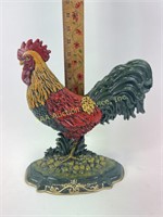 New cast iron rooster door stop hand painted