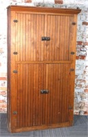 A 4 door Pine Wainscot cabinet w/orig finish