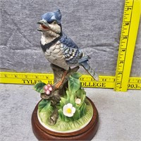 Vintage Hand Painted Bisque Blue Jay