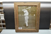 Framed Joe DiMaggio Batting Photo