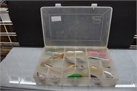 Plastic Tackle Box w/ assorted Lures
