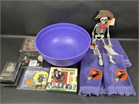 Halloween Themed Bowl, CDs, Cassettes, Towels