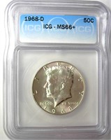 1968-D Kennedy ICG MS66+ LISTS $150