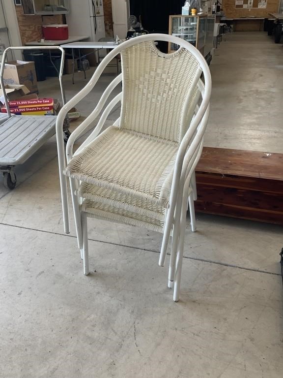 4 Stacking Patio Chairs PU ONLY