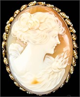 Jewelry Vintage 14kt Yellow Gold Cameo Pendant