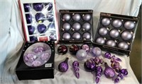 Purple glass ornaments