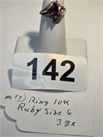 10k Gold Ruby Ring  sz. 6 - 3 grams