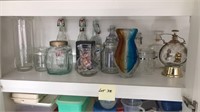 Shelf lot of Glassware & Vases