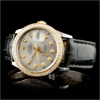 Diamond 36mm Rolex DateJust Wristwatch