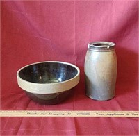 Stoneware bowl, vase